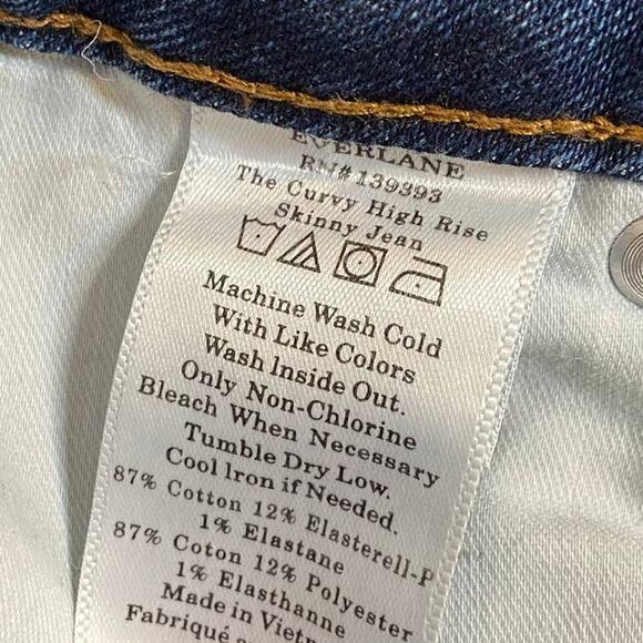 Everlane Jeans Curvy High Rise Skinny Medium Blue Wash Waist 27 Inches Womens - Picture 6 of 7